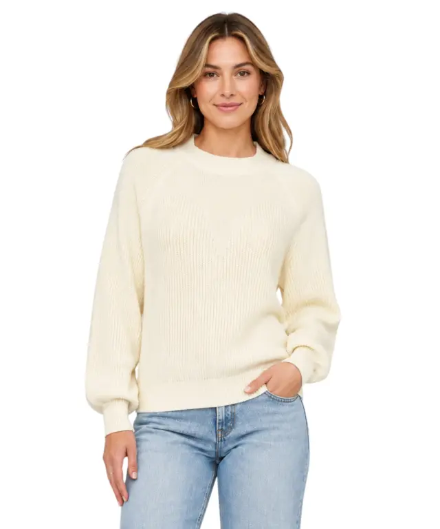 Desigual - Γυναικείο Πλεκτό Zιβάγκο Sena Chunky Knit Jumper 23WWJF14-1001 Λευκό