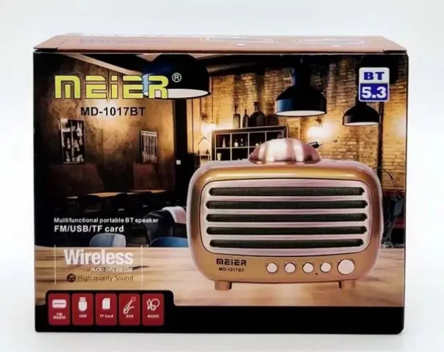 Επαναφορτιζόμενο ραδιόφωνο Retro - MD-1017 BT - 410171 - Brown 3