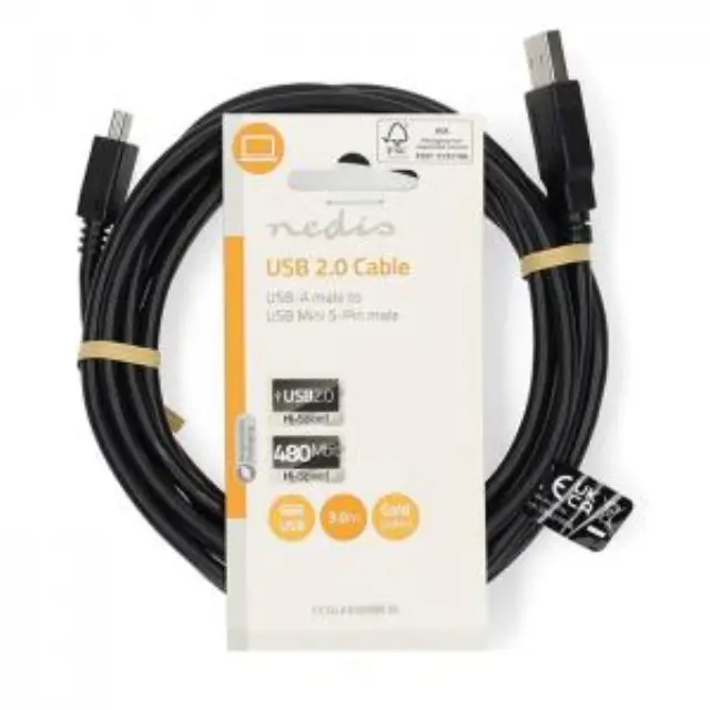 Καλώδιο USB High-Speed A αρσ. - Mini USB 5-pin αρσ., 3.00m. 3