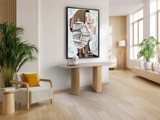 Κονσόλα Irati 604574 MDF με επιφάνεια Matt Stone υψηλής αντοχής 130×78×42 cm Ξύλο Πέτρα 3