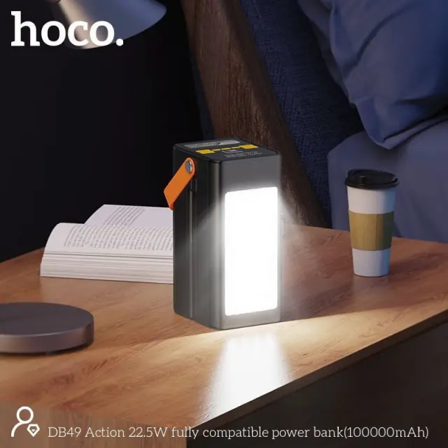 Hoco Power Bank 100000mAh με Θύρες USB-A και USB-C Μαύρο DB49 3