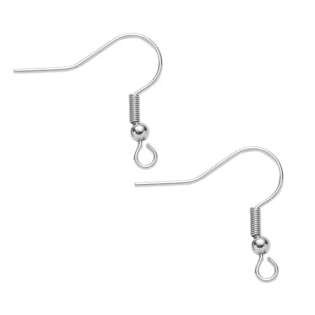 Σκουλαρίκι Hook 21mm με Μπίλια 3mm & Σπείρα Ανοξείδωτο Ατσάλι 304 - 20τεμ