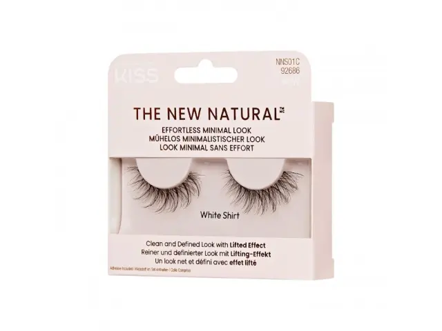 KISS the New Natural White Shirt False Adhesive Lashes Single Pair | Απόχρωση 01