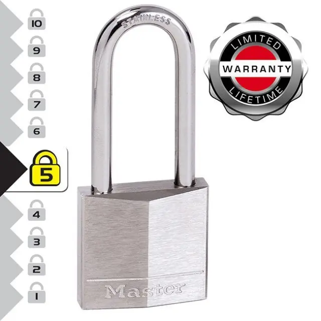 Master Lock 640EURDLH - Λουκέτο μπρούτζινο επινικελωμένο μακρύλαιμο Inox 40mm 3
