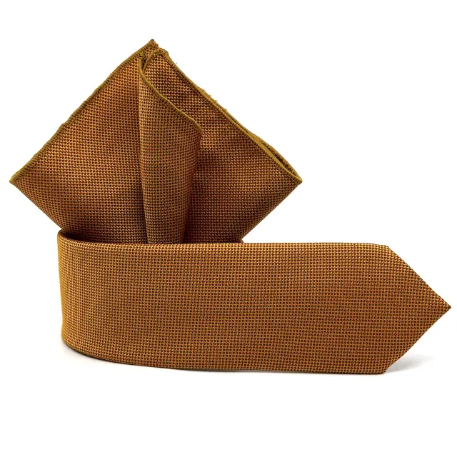 Σκουριά Rust Γραβάτα Oxford 6,5 cm με Ασορτί Μαντήλι 2
