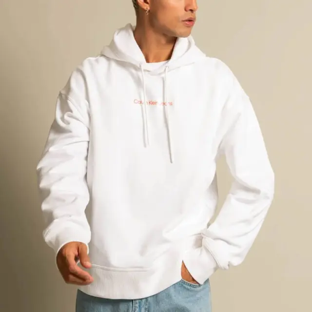 Calvin Klein - Ανδρικό Φούτερ Hoodie Regular Fit J30J321905-YAF Λευκό - 2XL