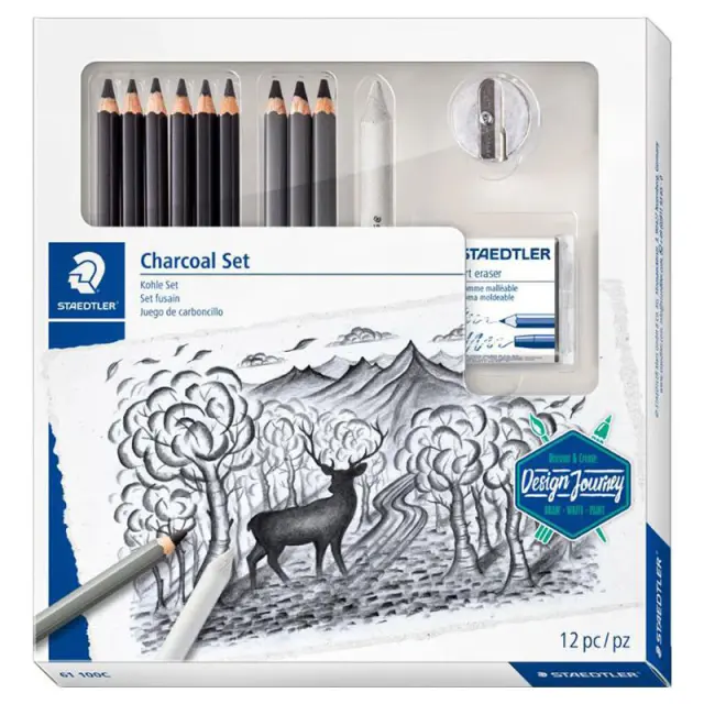 Σετ Μολυβοκάρβουνα Staedtler Charcoal, 12τεμαχια