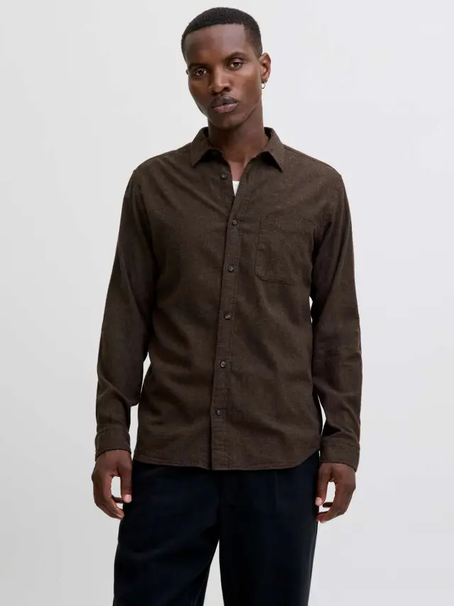 JJECLASSIC MELANGE SHIRT L/S NOOS Delicioso