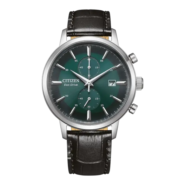 Citizen Eco Drive, Men's Chronograph Watch, Black Leather Strap CA7069-24X