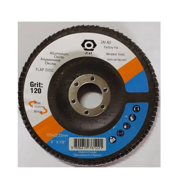 ZAI Δίσκος Flap Disc Λείανσης Ζιρκονίου με Πτερύγια 115 x 22 mm P120