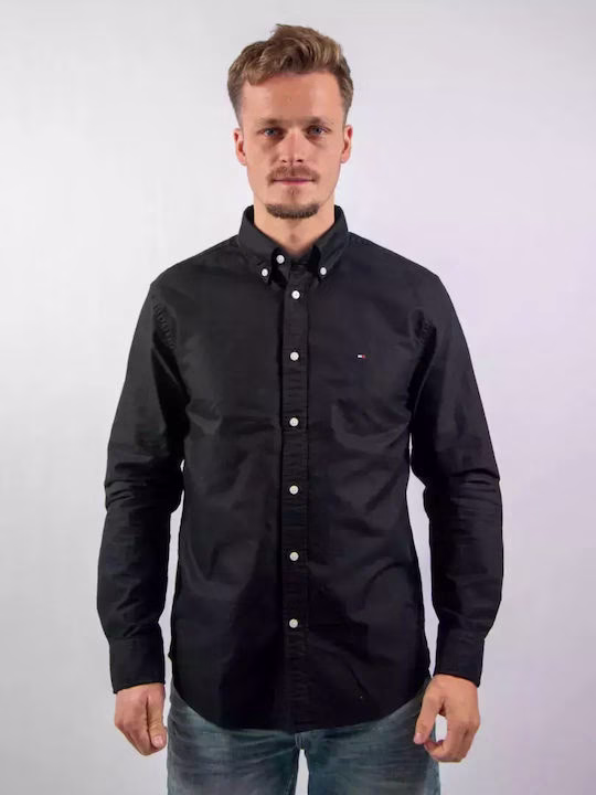 Tommy Hilfiger Μαύρο Πουκάμισο Σε Regular Fit Γραμμή Μαύρο - L