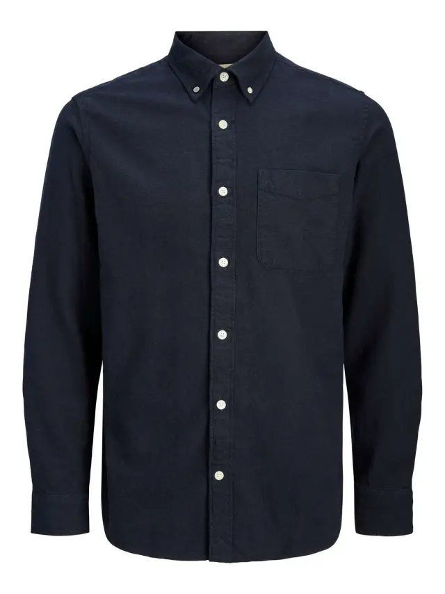 JPRBLUBROOK TWILL SOLID L/S SHIRT LN Dark Navy
