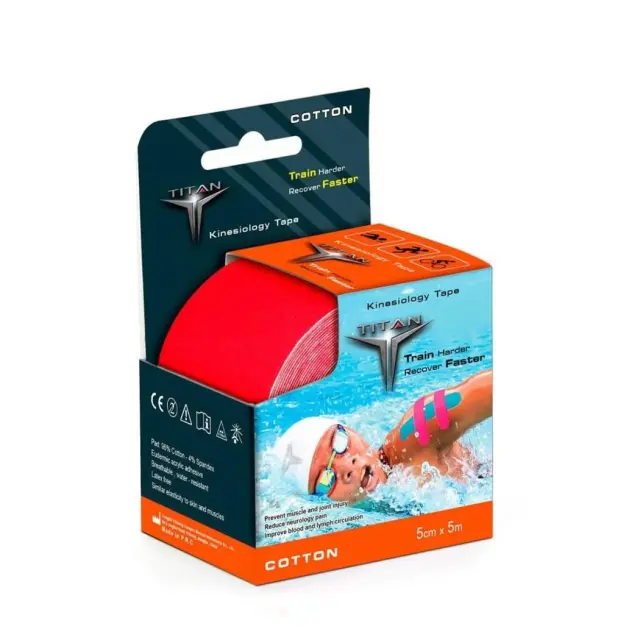 Titan Cotton Ταινία Κινησιοθεραπείας Red 5cm x 5m Κόκκινη