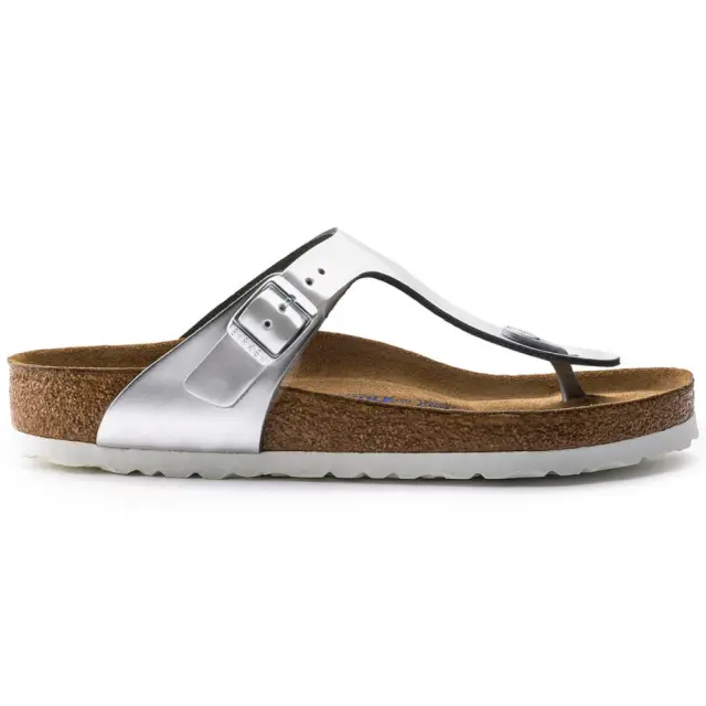 Birkenstock Σαγιονάρες Γυναικείο δέρμα λουστρίνι Ασημί BIR/GIZEH LIQUID 1003674M/SILVER - 36