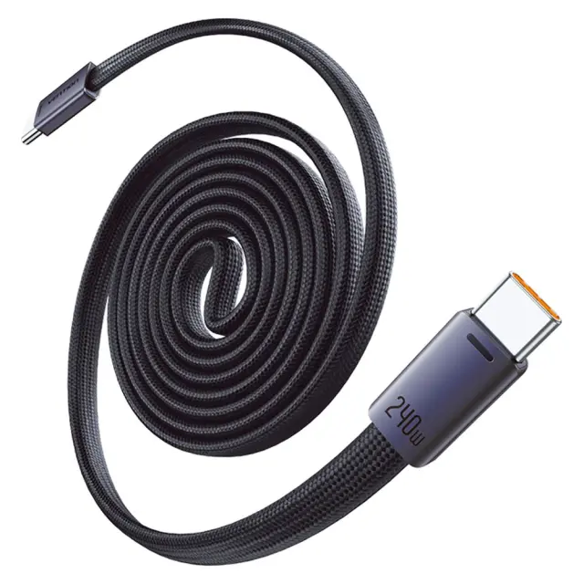 VENTION Flat USB 2.0 C Male to C Male 5A Magnetic Cable 1M Black Aluminum Alloy Type (TSBBF) (VENTSBBF)
