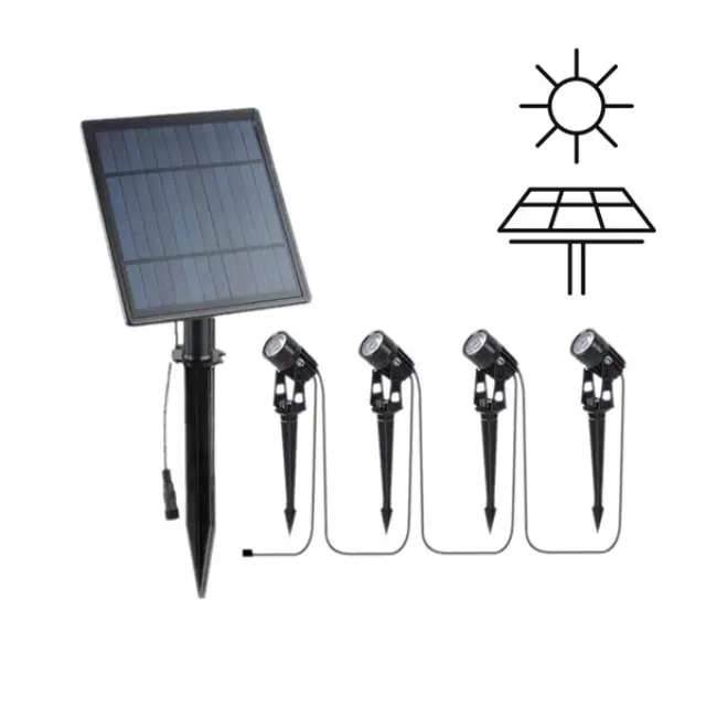 ΣΠΟΤ ΚΗΠΟΥ ΜΕ ΗΛΙΑΚΟ PANEL ΚΑΡΦΩΤΟ 4 ΤΕΜΑΧΙΩΝ 1,5W 4000K IP44 Άσπρο