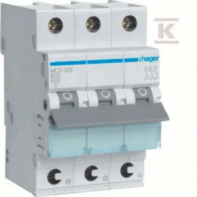 MCB 3P 25A C 6kA MCS325 Quick Connect