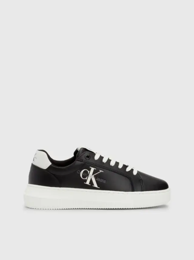 Calvin Klein - Γυναικεία Δερμάτινα Sneakers Chunky Cupsole Mono Wn YW0YW00823-BDS Μαύρο