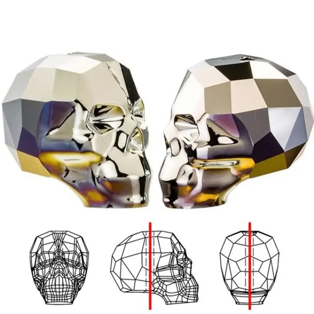 Swarovski 5750 Νεκροκεφαλή (Skull) Crystal Metallic Light Gold X2 13mm - 1τεμ