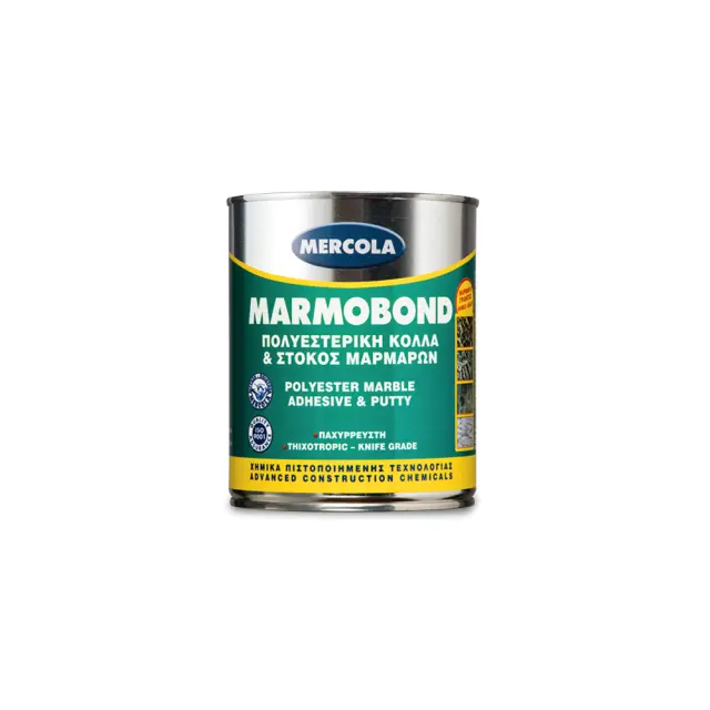 MERCOLA MARMOBOND Παχύρρευστη Πολυεστερική Κόλλα + Στόκος Μαρμάρων και Γρανιτών 2 συστατικών Λευκή 1 kg