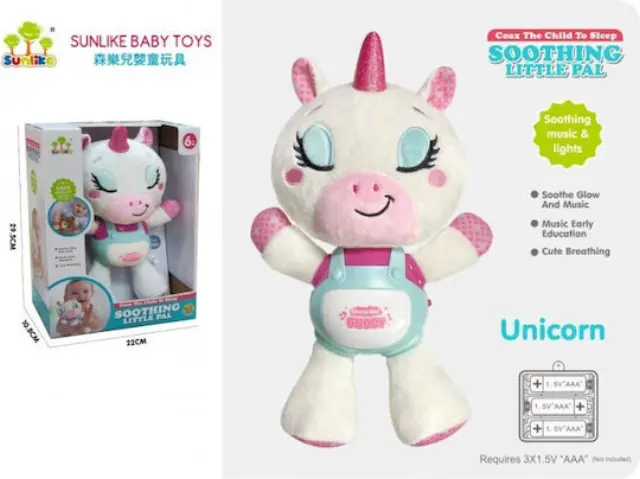 Baby Soothing Unicorn – Λούτρινος Μονόκερος με Φως + Μουσική | Για Βρέφη 6M+ 2