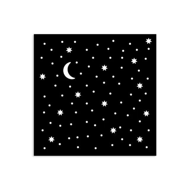 Thick Stencil Stamperia 12x12cm, Alice in Christmas, Αστέρι και φεγγάρι