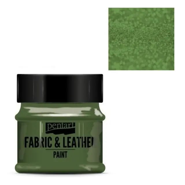 Fabric and leather paint 50 ml, Pentart -Χρώμα για ύφασμα και δέρμα, Glittering Green