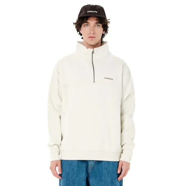 Emerson Men's Half Zip Sweat (262.EM20.300-Clay White) - Μπέζ