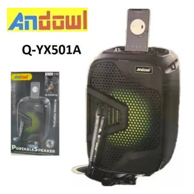 Andowl Σύστημα Karaoke με Ενσύρματα Μικρόφωνα Q-YX501A σε Μαύρο Χρώμα 3