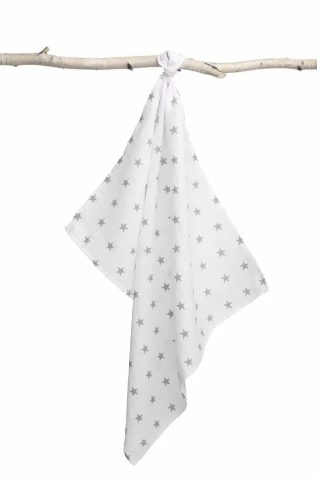 Πάνα Μuslin 70x80cm Sensillo Stars Grey 093 2