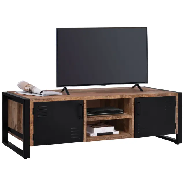 ΕΠΙΠΛΟ TV FB98189.11 ΜΕΤΑΛΛΟ & ΜΑΣΙΦ ΞΥΛΟ MANGO ΦΥΣΙΚΟ 160x45x51Υ εκ.