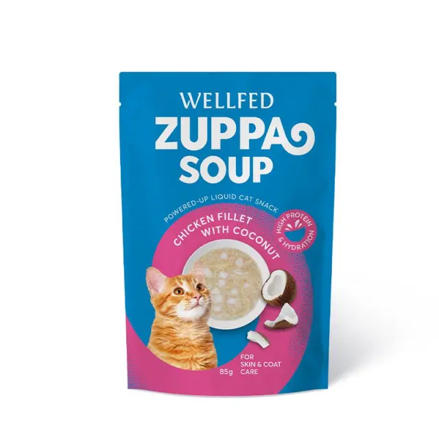 Wellfed Zuppa Soup Chicken & Coconut Φακελάκι Γάτας Σούπα με Κοτόπουλο & Καρύδα 85gr
