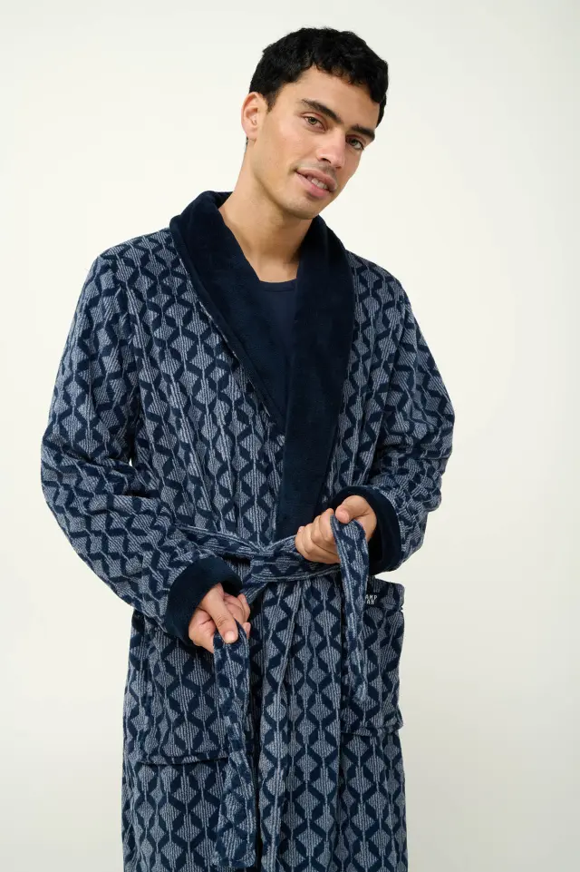 Ανδρική Χειμερινή Ρόμπα Fleece Vamp 23781 BLUE 2