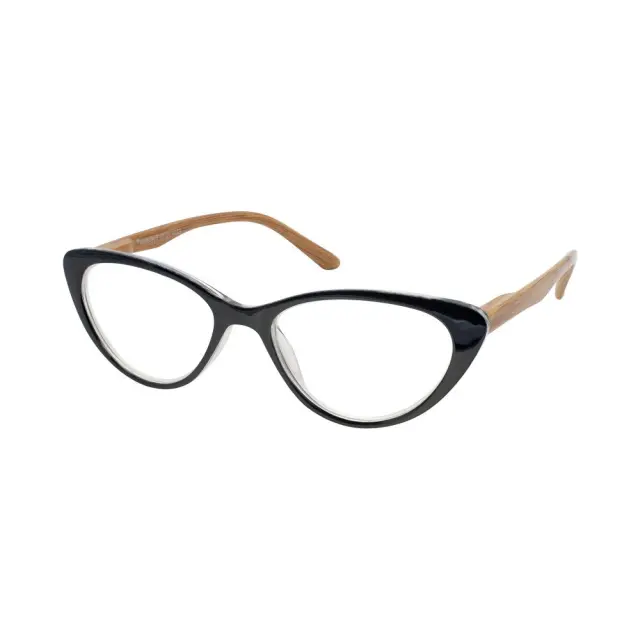 EyeLead E204 Γυαλιά Πρεσβυωπίας Πεταλούδα με Βραχίονες σε Όψη Ξύλου +2,50, Μαύρο