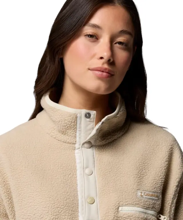 Columbia - Γυναικείo Φούτερ Fleece Helvetia II Cropped Half Snap 2092231-272 Μπεζ 2