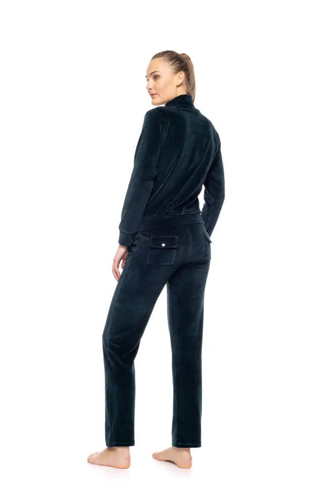 WN-1001 - Dark Green - TRACKSUIT VELVET NOS HIGH NECK - XXL 3
