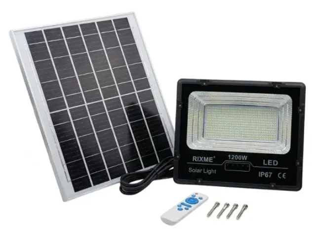 Στεγανός Ηλιακός Προβολέας LED 1200W με Τηλεχειριστήριο IP67 RZ-205