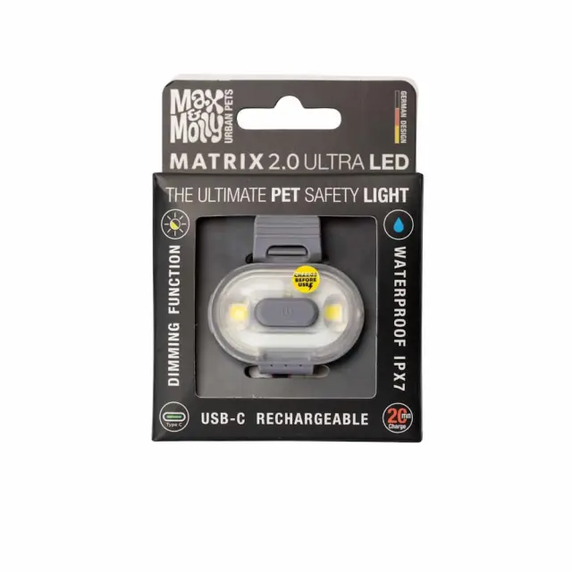 Max & Molly Matrix 2.0 Ultra LED Safety light Stone Γκρι