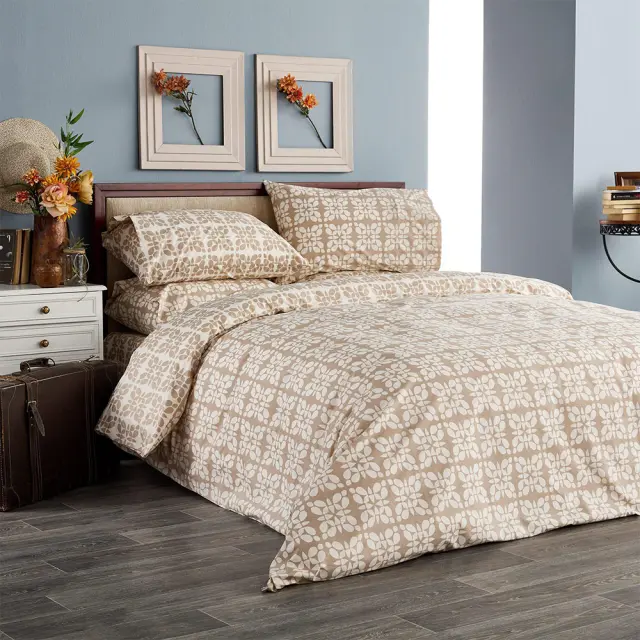 Σεντόνια σετ/3 μονά Μπεζ 170x260cm Vesta Home Zizel-1