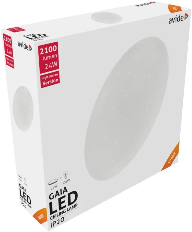 Avide LED Μοντέρνα Πλαφονιέρα Οροφής Gaia 24W 380*105.0mm Λευκό 4000K 15.001.0561