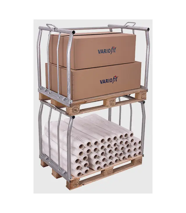 Variofit vpa-080.010 Παλετοκιβώτιο Συναρμολογούμενο Γαλβανιζέ Τύπου 66 για Φορτίο Βάρους ως 500kg 2