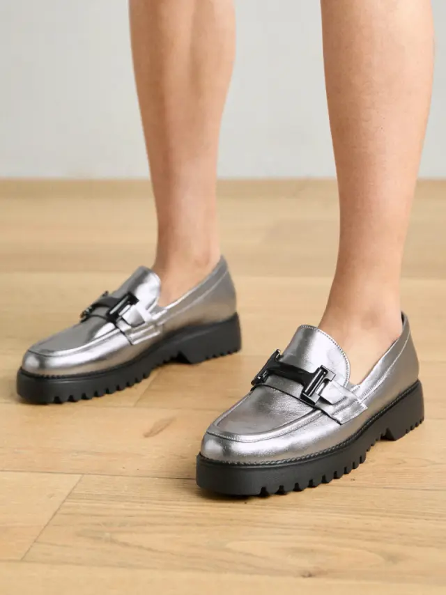 Gabor Μοκασίνια-Loafers Γυναικείο δέρμα Ασημί GAB/52452 13-FUCILE 2