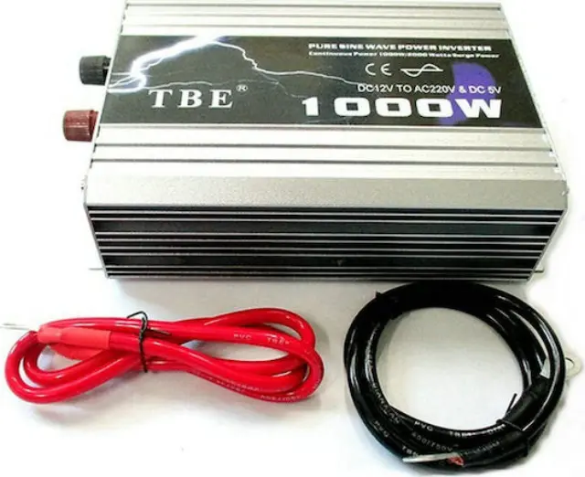 Factory TBE1000W Inverter Αυτοκινήτου Τροποποιημένου Ημιτόνου 1000W για Μετατροπή 12V DC σε 220V AC με 1xUSB