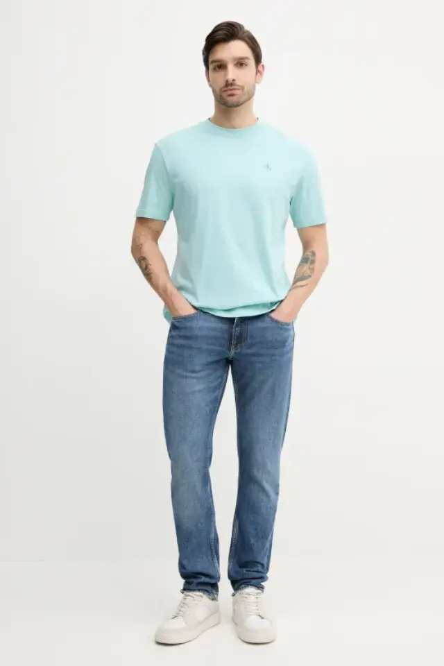 Calvin Klein - Ανδρικό T-shirt Back Logo Regular Fit J30J327523-MR5 Τιρκουάζ 2