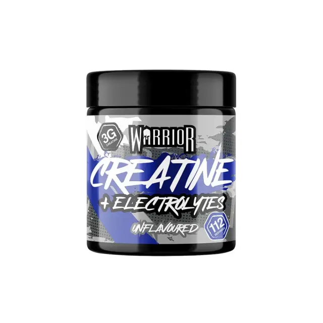 Warrior Creatine PLus+ Electrolytes Unflavoured, Συμπλήρωμα Διατροφής σε Σκόνη με Μονοϋδρική Κρεατίνη & Ηλεκτρολύτες, Χωρίς Γεύση 360gr