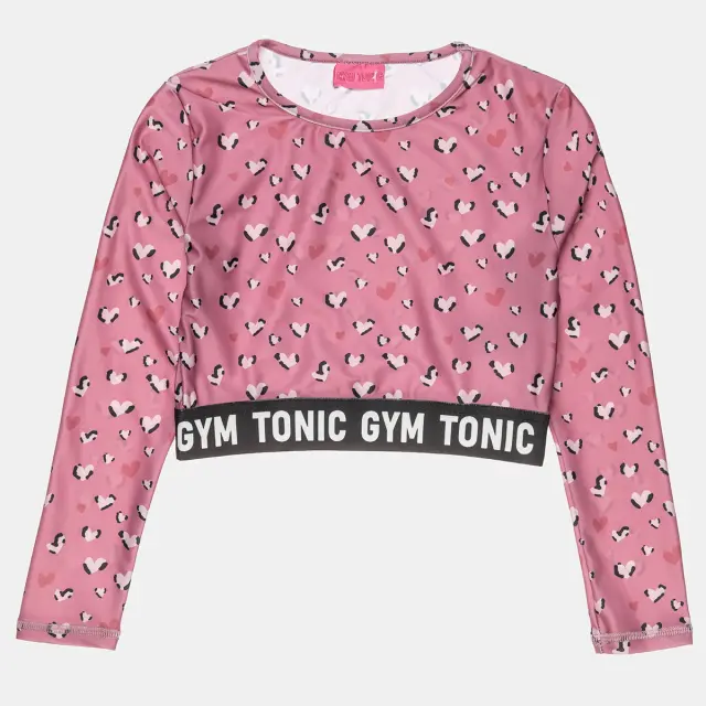 Σετ Gym Tonic crop top και κολάν με μοτίβο καρδιές 2
