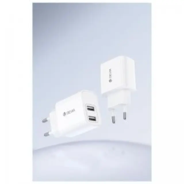 Φορτιστής Ταξιδίου Devia RLC-342 με Διπλή Έξοδο 2xUSB A 12W & Καλώδιο USB A σε USB C 1m Lite2 Λευκό N69933 3