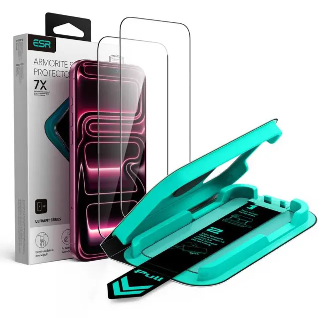 Esr Ultrafit Armorite Tempered Glass 2-pack Iphone 17 Pro Max / 18 Pro Max Black