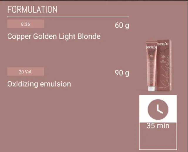 Sensus Color Grace M3K 8.36 Light Brown Blonde 100ml - (μόνιμη βαφή ξανθό ανοιχτό καστανό) 3