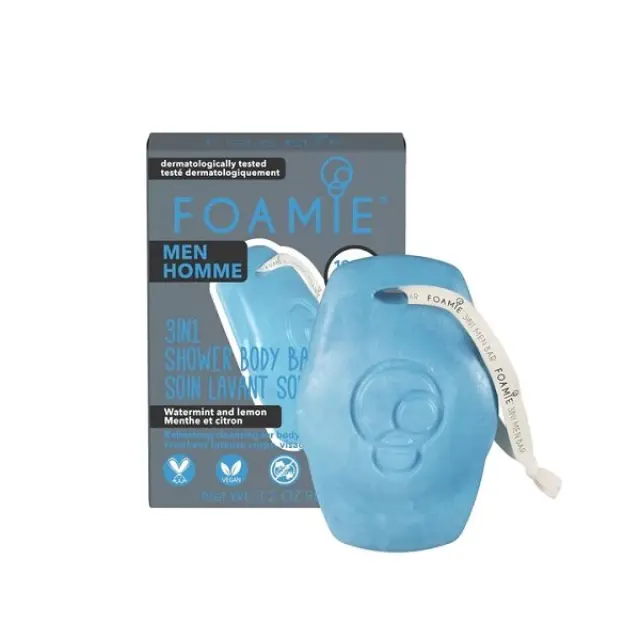 Foamie Seas the Day 3-in-1 Ανδρική Στερεή Μπάρα Watermint & Λεμόνι 90gr